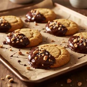 Chocolate Dipped Peanut Butter Cookies